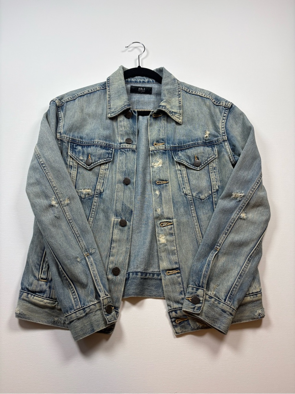 Able Distressed Light Blue Denim Jacket